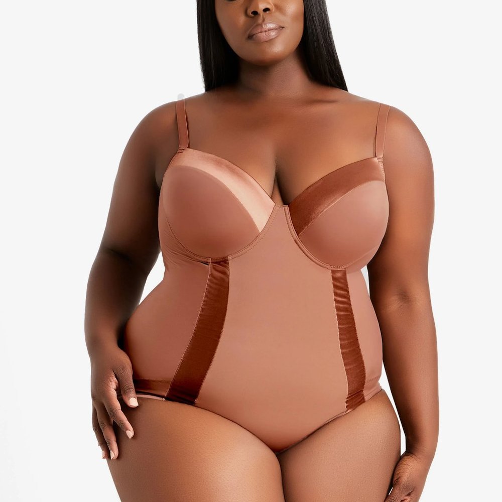 NEW ashley stewart shaping smoothies bodysuit 2x cappucino